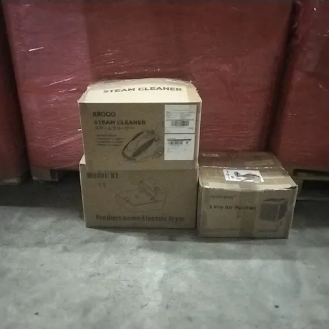 PALLET OF ASSORTED PRODUCTS AND HOUSEHOLD GOODS TO INCLUDE;STEAM CLEANER,AIR PURIFIER,ELECTRIC FRYER