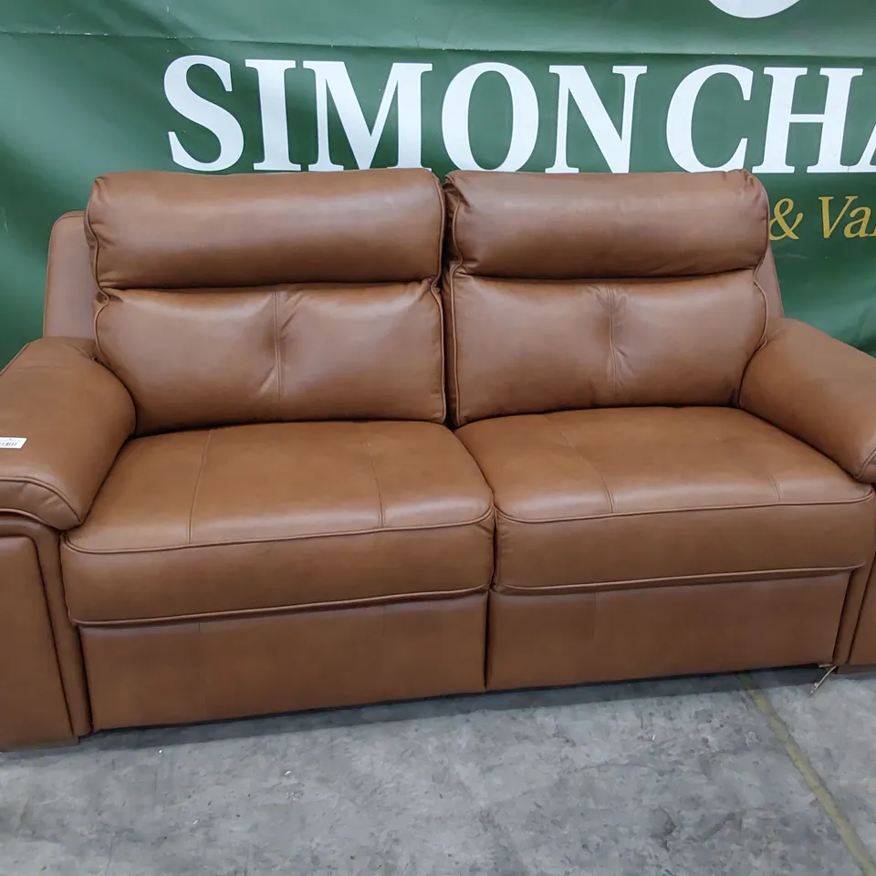 QUALITY BRITISH DESIGNER G PLAN HANNINGTON THREE SEATER SOFA DALLAS TAN LEATHER 