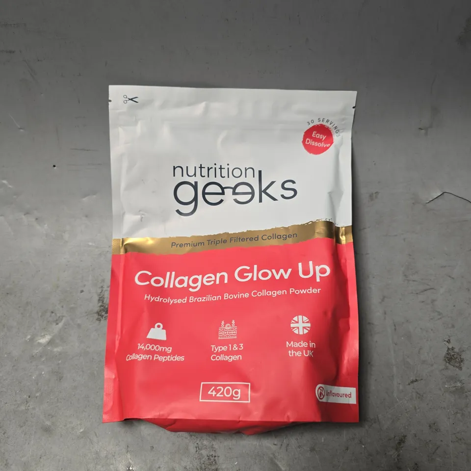 NUTRITION GEEKS COLLAGEN GLOW UP POWDER UNFLAVOURED - 420G