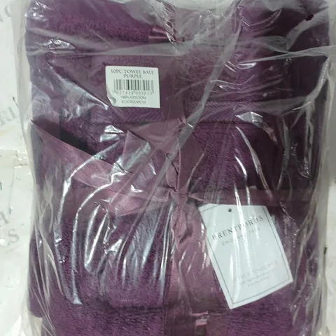 BRENTFORDS 10 PIECE TOWEL BALE IN PURPLE