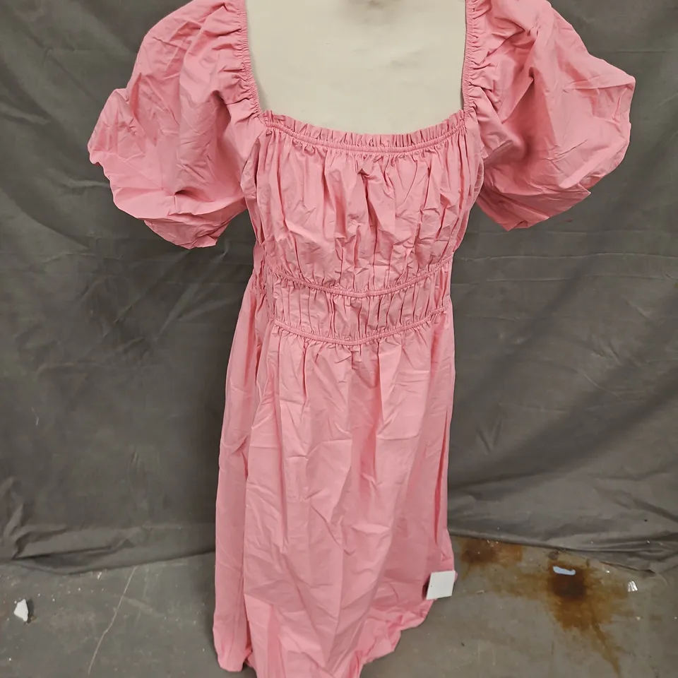 NOBODY'S CHILD KURTIS MIDI DRESS IN PINK SIZE 16