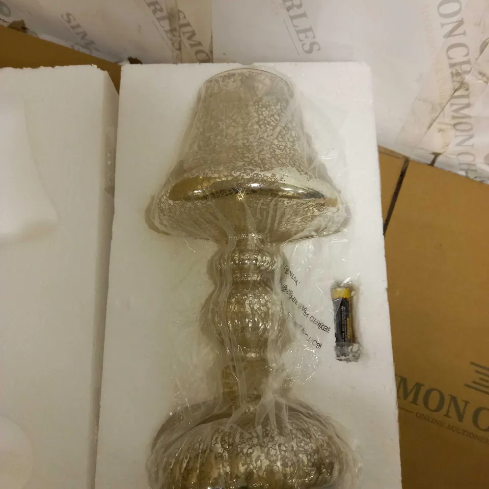 HOME REFLECTIONS PRE-LIT LED MERCURY GLASS LAMP SILVER