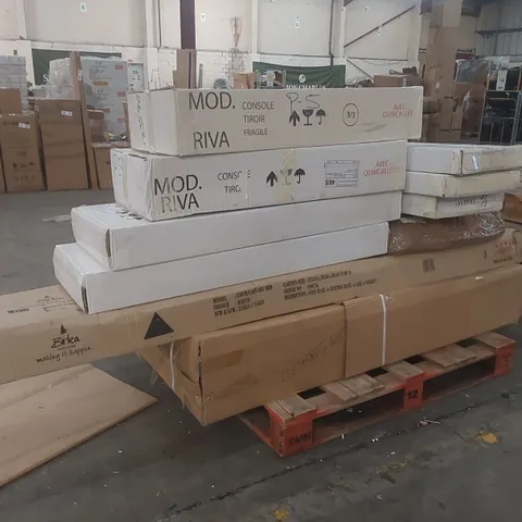 PALLET CONTAINING A LARGE QUANTITY OF ASSORTED DESIGNER FURNITURE PARTS
