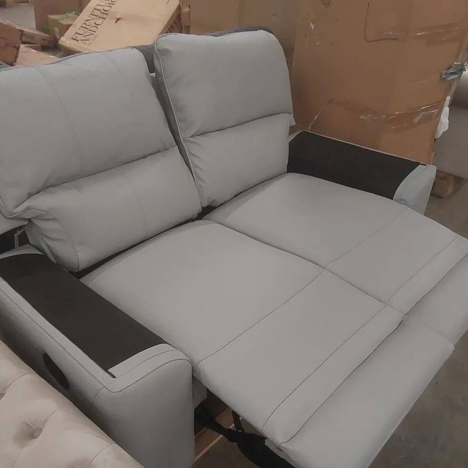 QUALITY DESIGNER FAUX LEATHER UPHOLSTERED MANUAL RECLINER SOFA