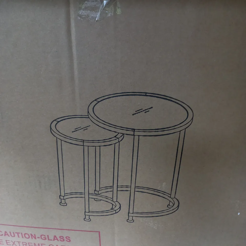 BOXED ARUBA NEST OF LAMP TABLES - CHROME RRP £129