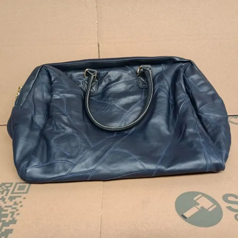 BLUE QUILTED LEATHER HANDBAG