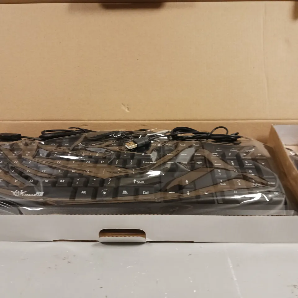 BOXED LAN HEAR WIRED KEYBOARD & MOUSE DESKTOP SET 