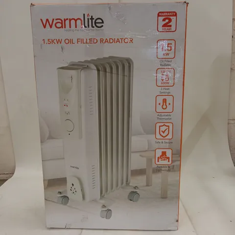 Warmlite 1.5kW Oil-Filled Radiator (WL43003YW) - Boxed