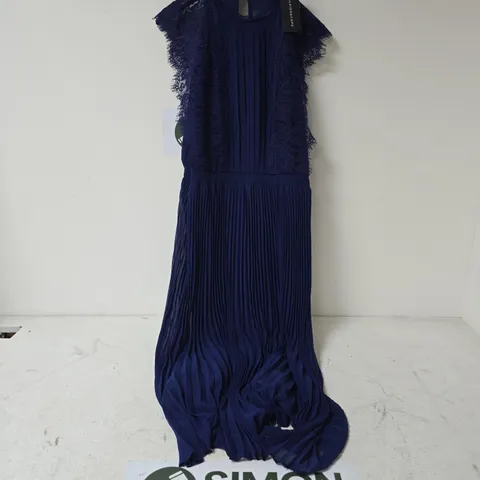 KALEIDOSCOPE NAVY PLEATED DRESS - UK 16