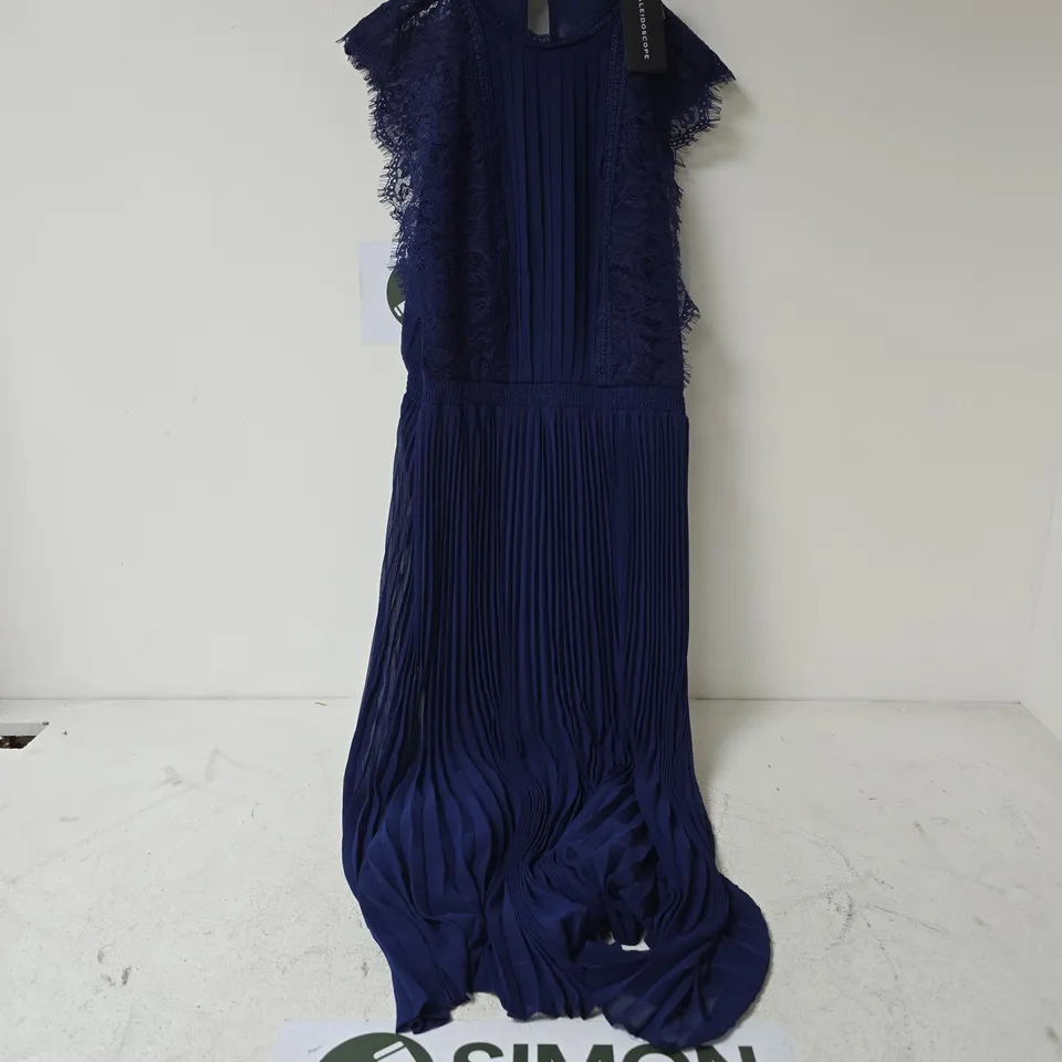 KALEIDOSCOPE NAVY PLEATED DRESS - UK 16