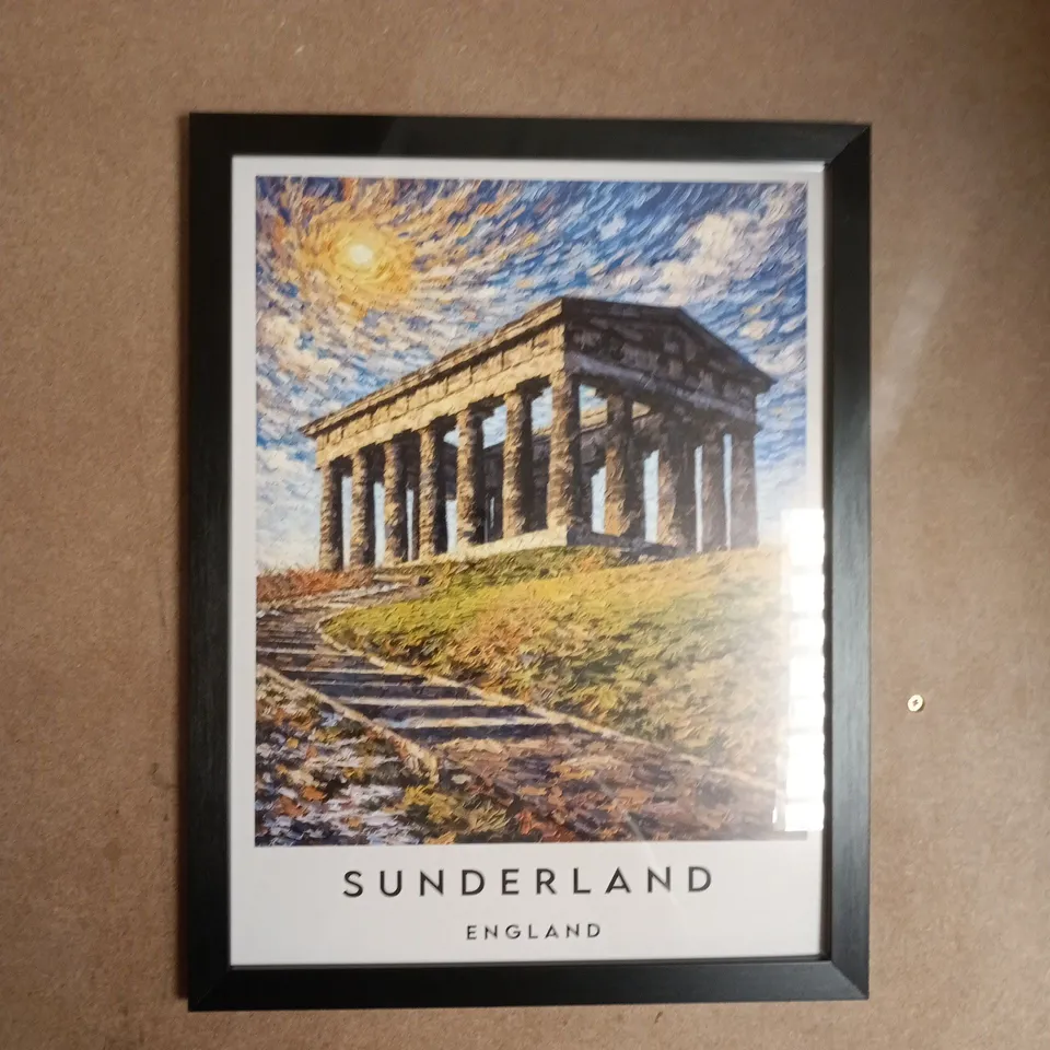 VAN GOGH-STYLE DEPICTION OF THE SUNDERLAND PENSHAW MONUMENT FRAMED ART PRINT