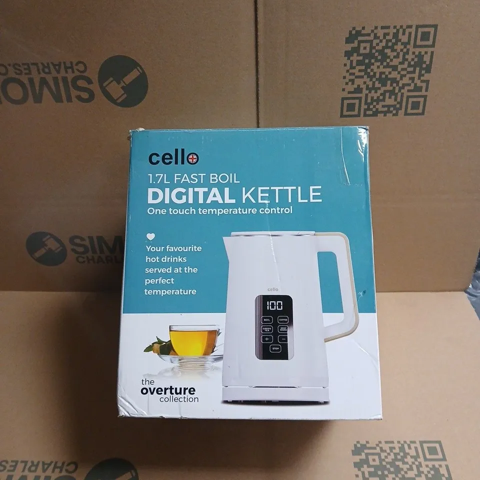 CELLO 1.7L FAST BOIL DIGITAL KETTLE THE OVERTURE COLLECTION BOXED