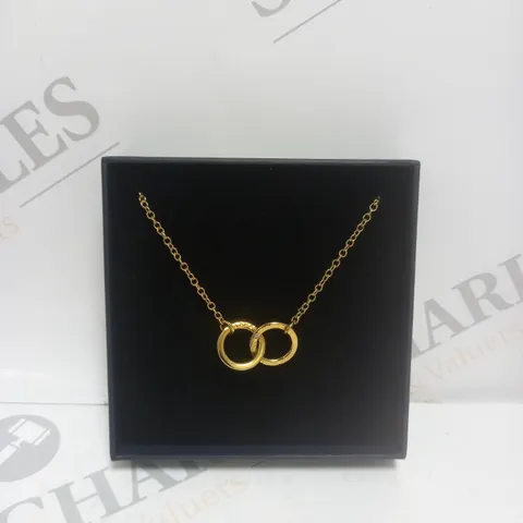 POSH TOTTY GOLD MINI TWO RING CHAIN NECKLACE
