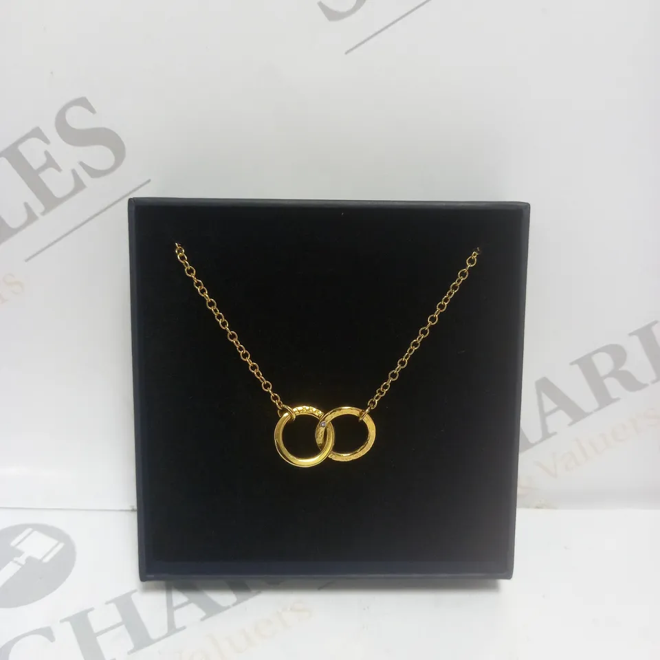 POSH TOTTY GOLD MINI TWO RING CHAIN NECKLACE 