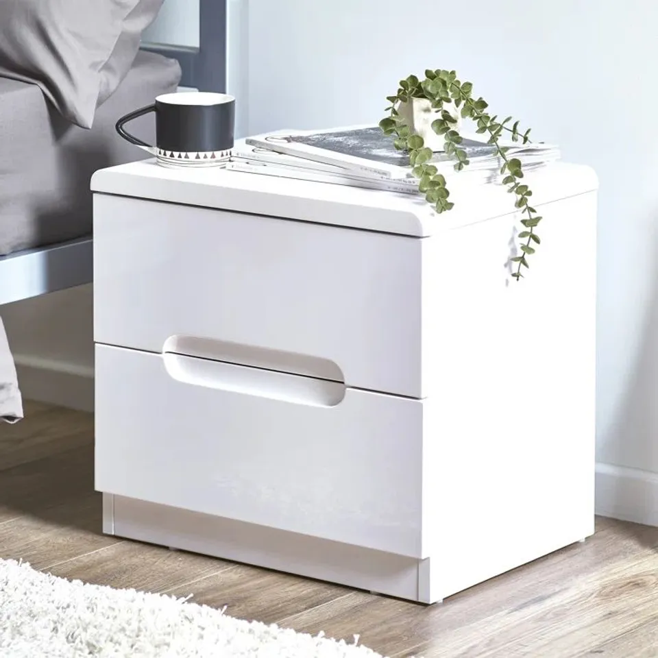BOXED MULAK 2 DRAWER BEDSIDE TABLE 