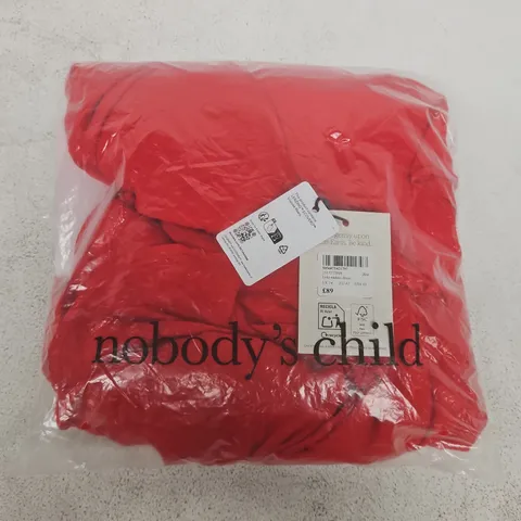 BAGGED NOBODYS CHILD LOLA MIDAXI DRESS IN RED - UK 14