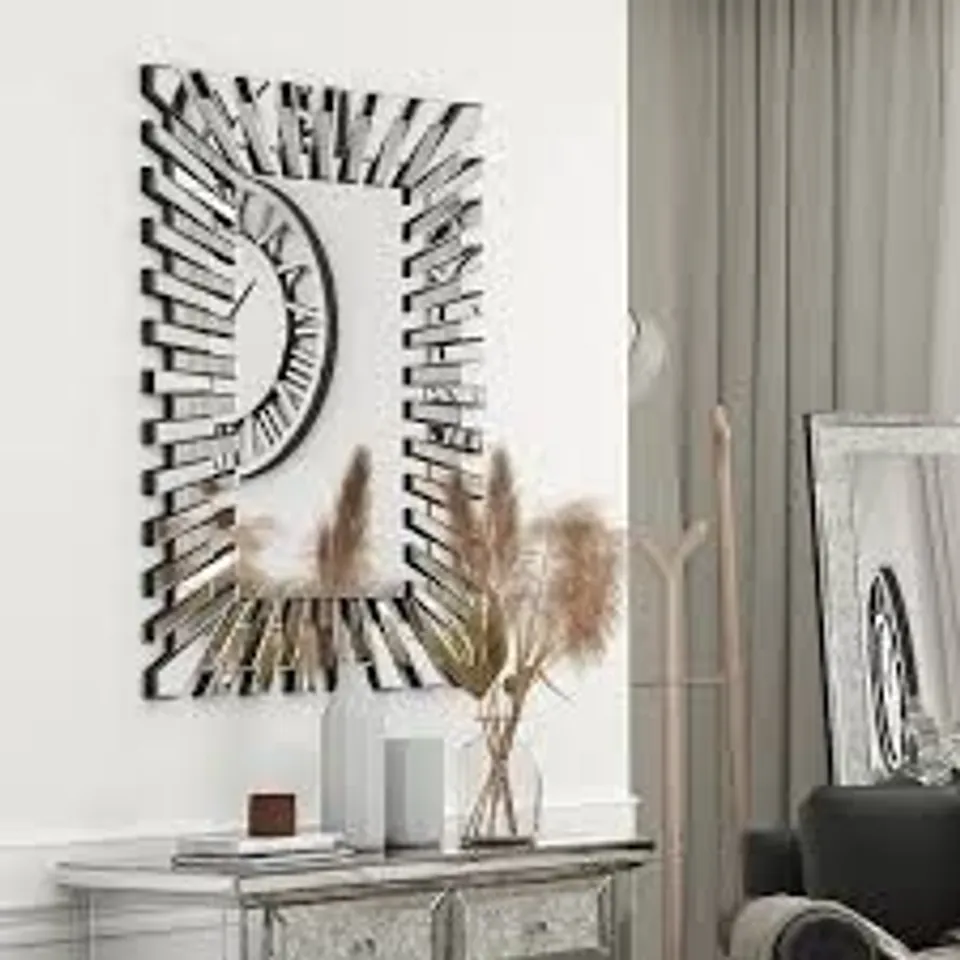 BOXED MODERN STARBURST WALL MIRROR (1 BOX)
