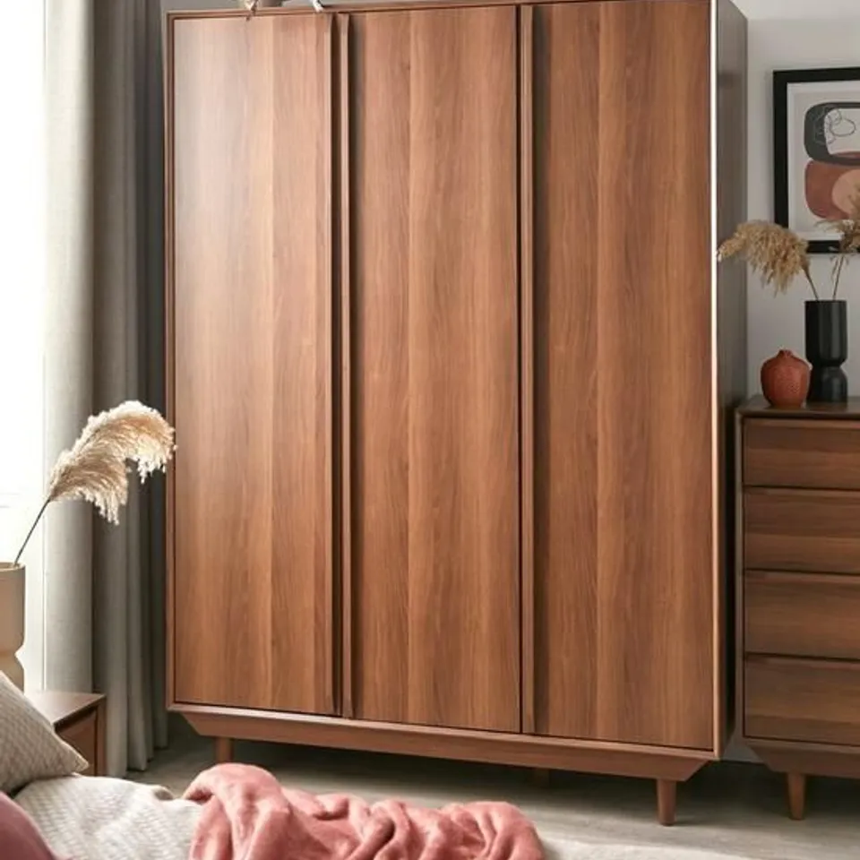 BOXED MARCEL 3 DOOR WARDROBE IN WALNUT (3 BOXES)