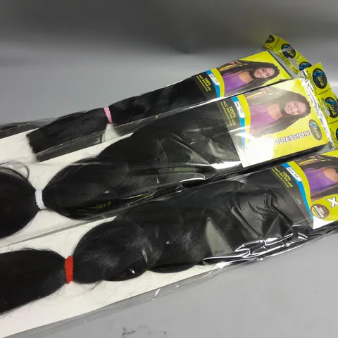 LOT OF APPROX 20 OLIVIA COLLECTION X-PRESSION LONG BLACK WIGS