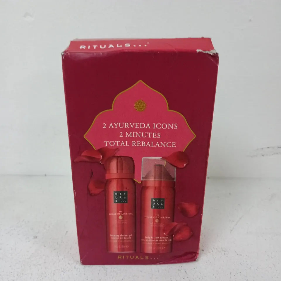 BOXED AND SEALED RITUALS 2 AYURVEDA ICONS - 2 MINUTES TOTAL REBALANCE DUO