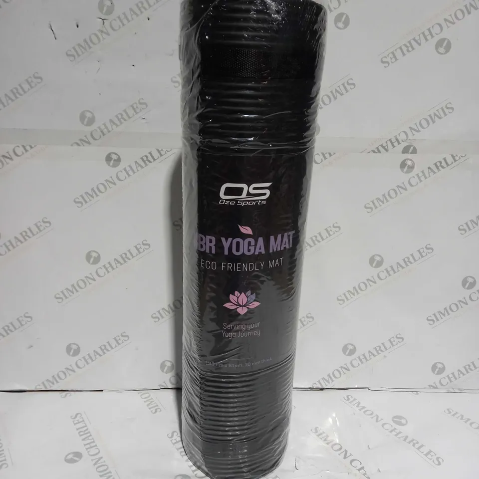 PACKAGED AND SEALED OZE SPORTS NBR ECO FRIENDLY YOGA MAT - BLACK - 183 X 61CM