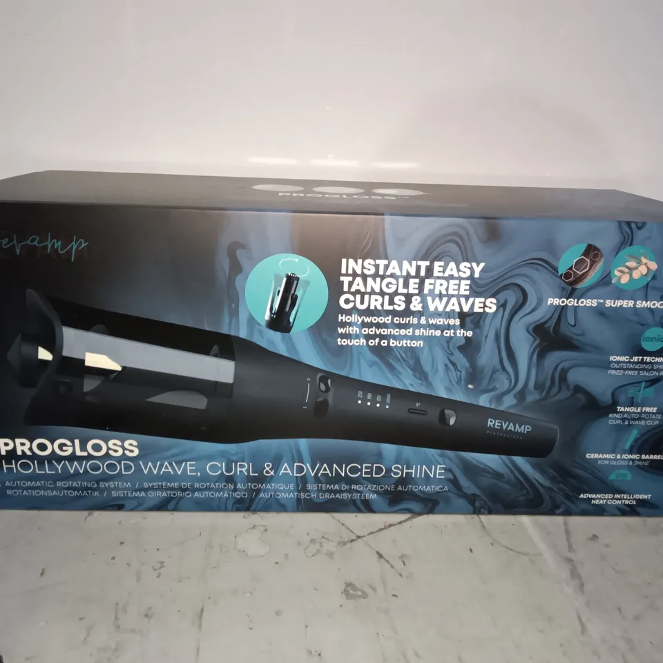 BOXED REVAMP PROGLOSS HOLLYWOOD WAVE, CURL & ADVANCED SHINE AUTOMATIC ROTATING SYSTEM