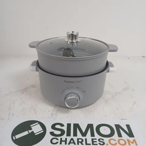 HOMESMART 2-TIER ELECTRIC COOKER/STEAMER WITH GLASS LID