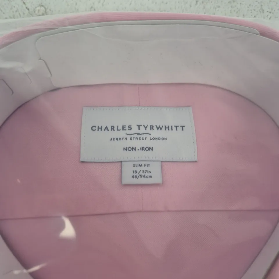 CHARLES TYRWHITT PINK SLIM FIT NON-IRON SHIRT – UK 18 (46/94 CM)