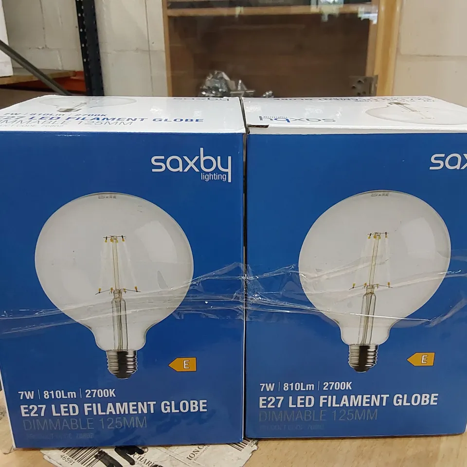 BOXED 50W EQUIVALENT G40 E27/MEDIUM LIGHT BULBS (SET OF 2)