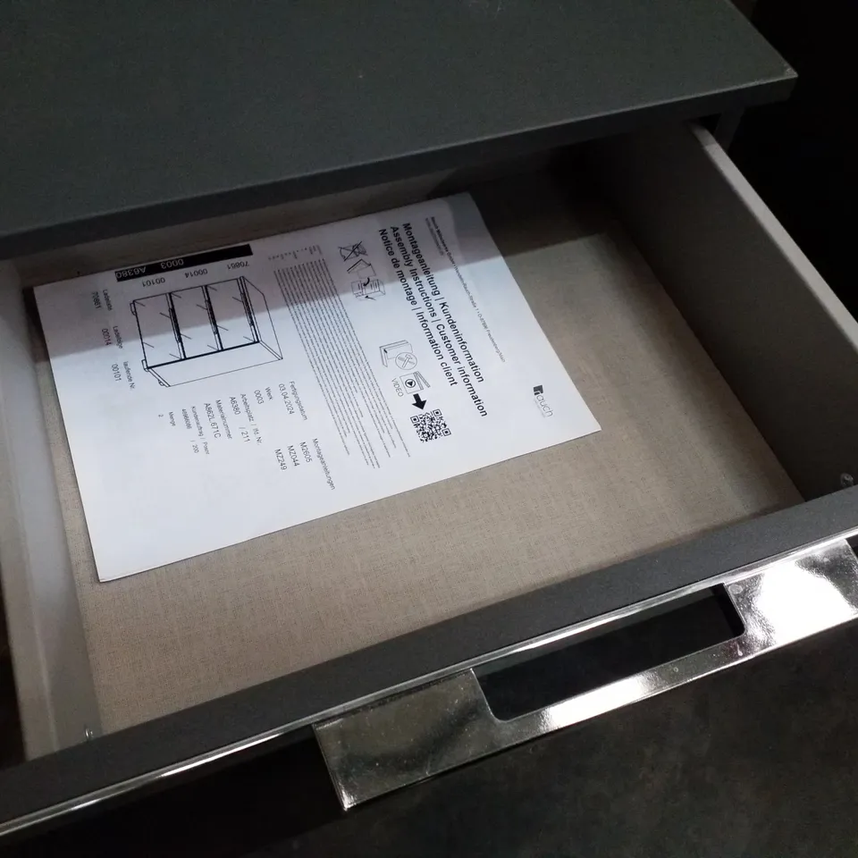 GREY 3 TIER BEDSIDE DRAWER 