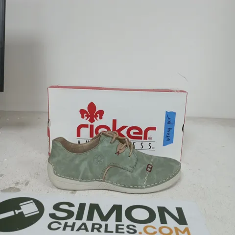RIEKER WOMENβS TEAL LACE-UP SHOES β ANTISTRESS EU SIZE 40