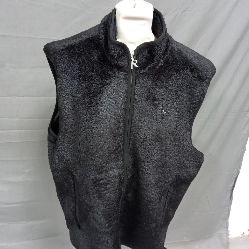 REPRESENT FLEECE GILET IN BLACK - LARGE