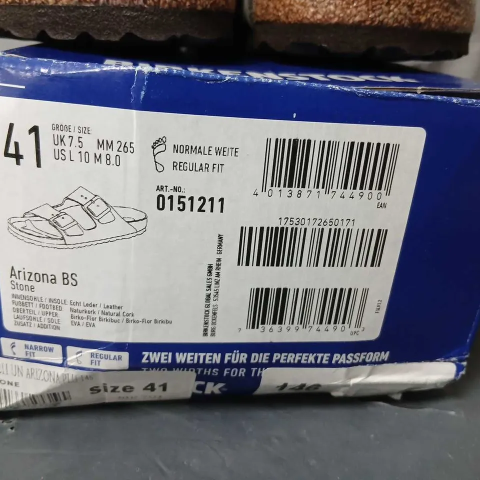 BIRKENSTOCK ARIZONA SANDALS – STONE, UK 7.5 (EU 41)