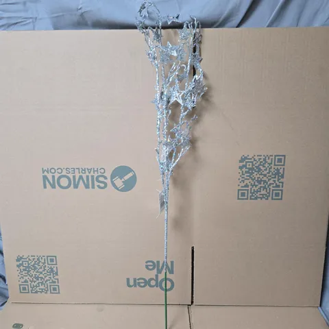 12X GISELA GRAHAM FAUX FLOWER DECORATION SILVER GLITTER 