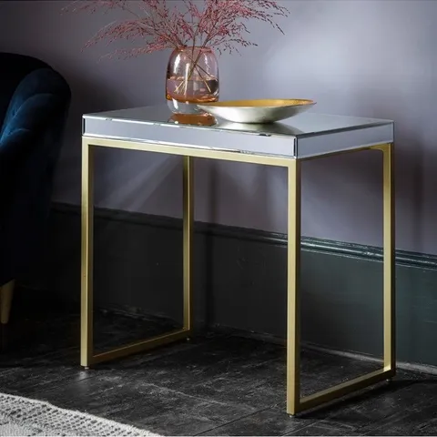 BOXED GALLERY INTERIORS PIPPARD SIDE TABLE CHAMPAGNE