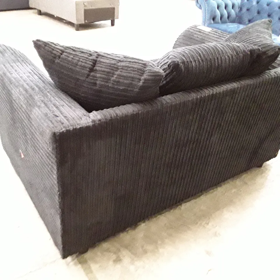 DESIGNER DUVERNAY 2 SEATER SOFA - BLACK JUMBO CHORD FABRIC