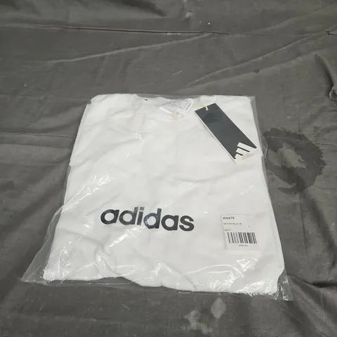 ADIDAS ESSENTIALS LINEAR SINGLE JERSEY TEE IN WHITE SIZE L