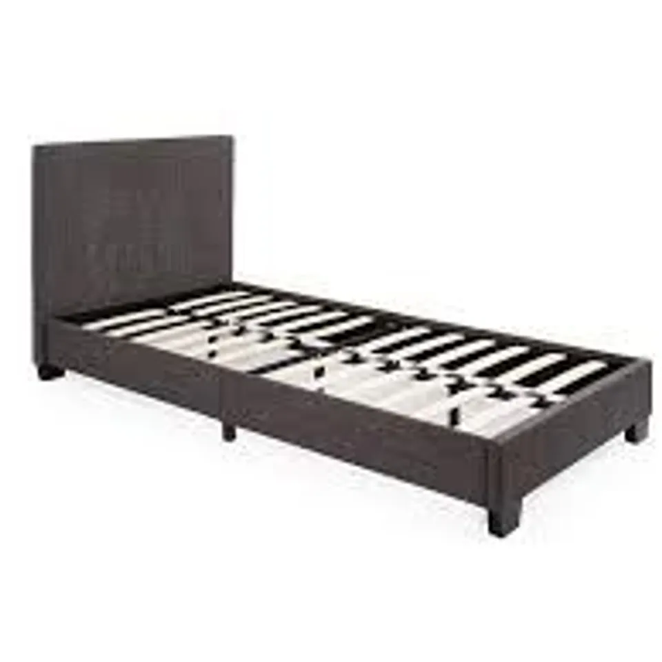 RILEY FABRIC SINGLE BEDFRAME IN DARK GREY - COLLECTION ONLY RRP £99