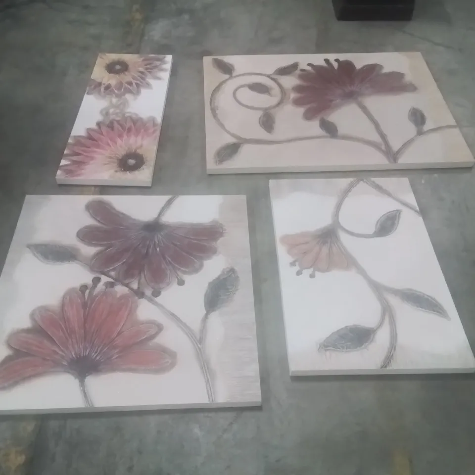 FOUR ASSORTED EX PUB/RESTERAUNT CANVAS DECOR DISPLAY PIECES