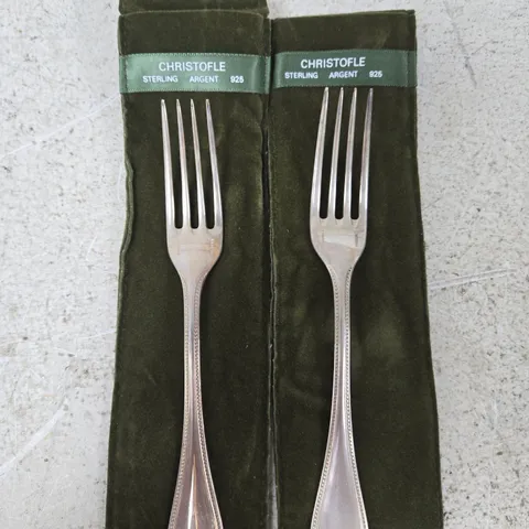 PAIR OF CHRISTOFLE STERLING ARGENT 925 DINNER FORKS