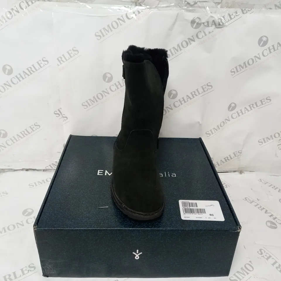 BOXED EMU AUSTRAILIA ELECTRA BOOTS, BLACK - SIZE 5