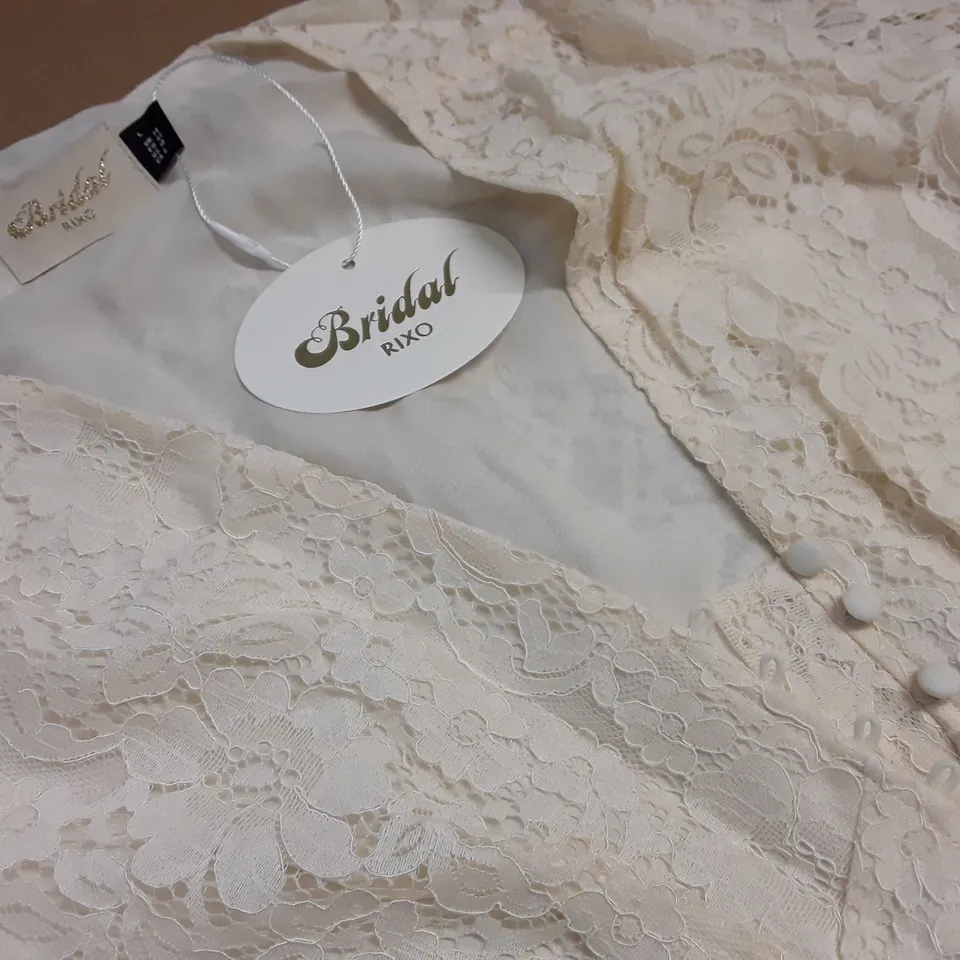 BOXED BRIDAL RIXO CREAM LACE DRESS - L UK 14