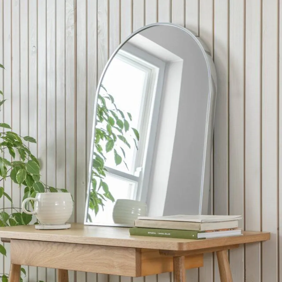 BOXED HABITAT SILVER ARCH WALL MIRROR – 60X45CM