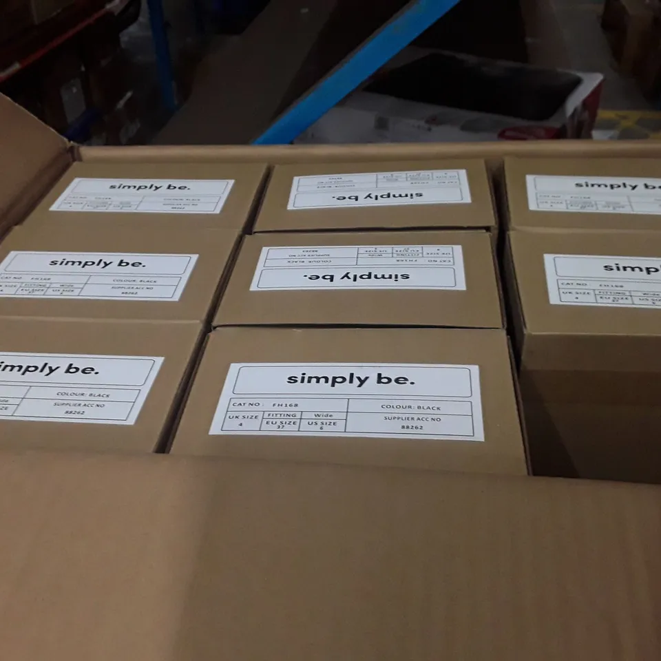 BOXED BRAND NEW SIMPLY BE JUPITER WIDE SHOES SIZE 4 BLACK COLOUR APPROXIMATELY 9 PAIRS
