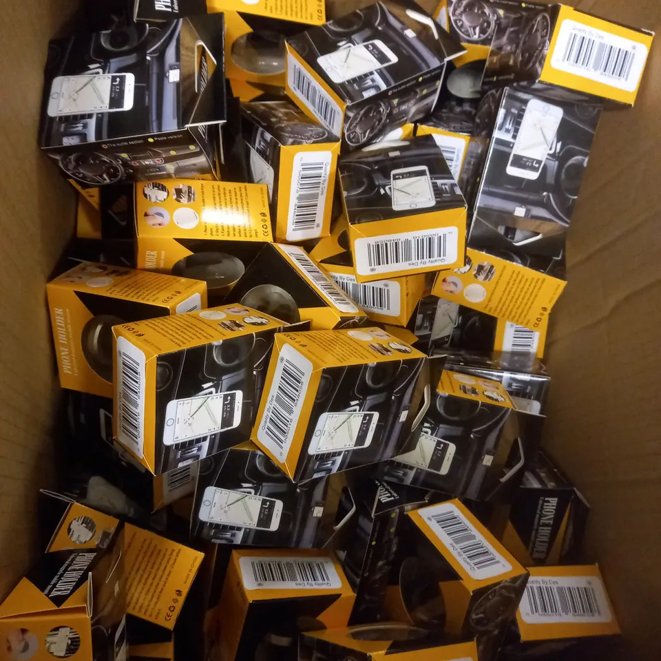 BOX OF APPROX 300 UNBRANDED PHONE HOLDERS 
