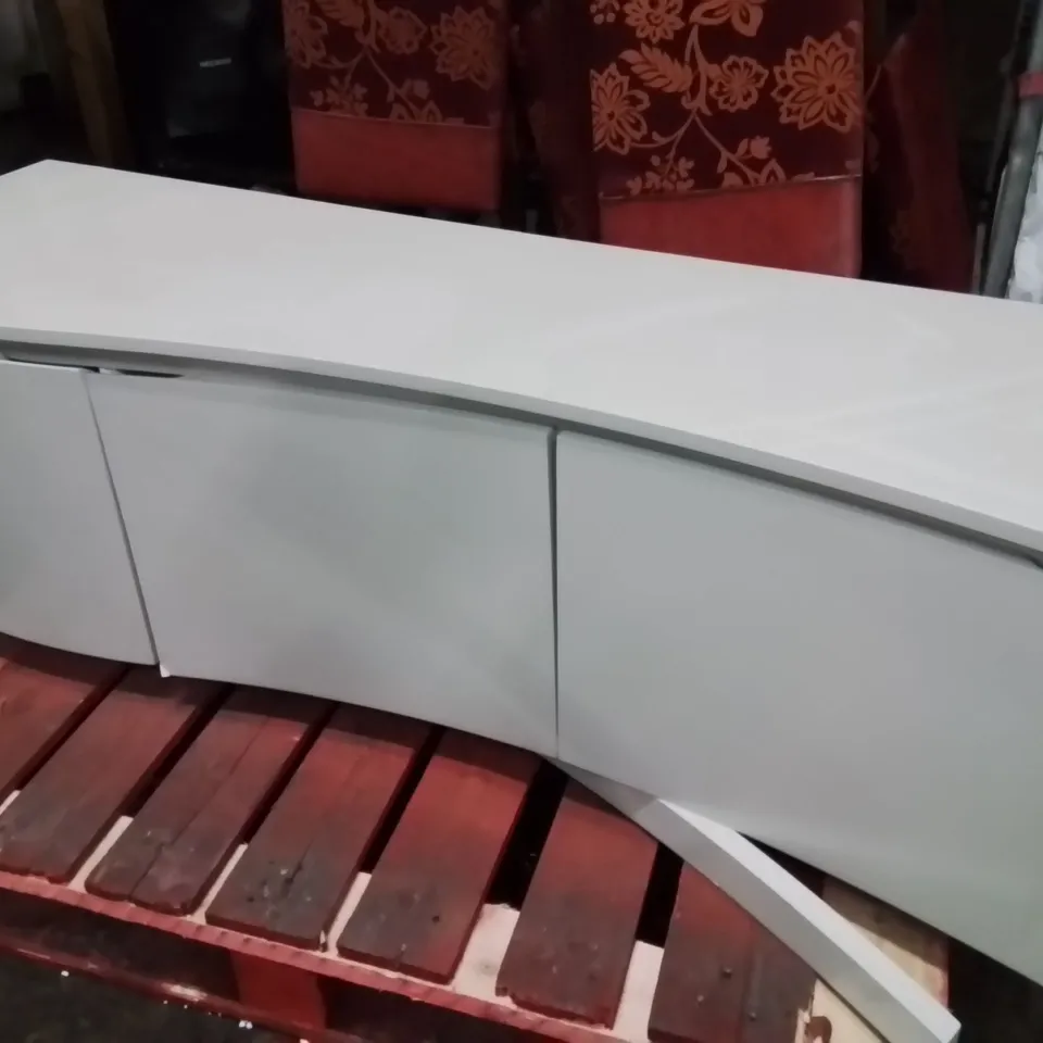 DESIGNER GREY GLOSS EFFECT THREE DOOR TV UNIT