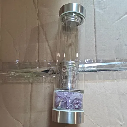 BOXED SOUL SMART WATER BOTTLE WITH CRYSTAL STONE AND TEA INFUSER 