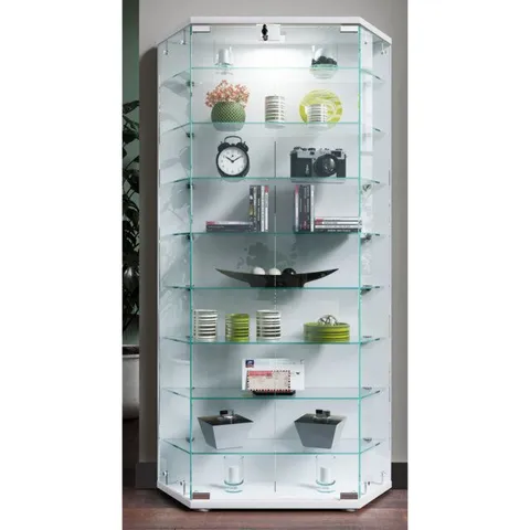 BOXED CENDRA DISPLAY CABINET, EXTRA LARGE - WHITE (1 BOX)