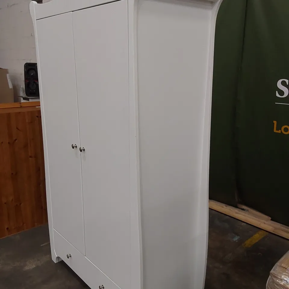 DESIGNER CONTEMPORARY 2 DOOR WARDROBE - WHITE