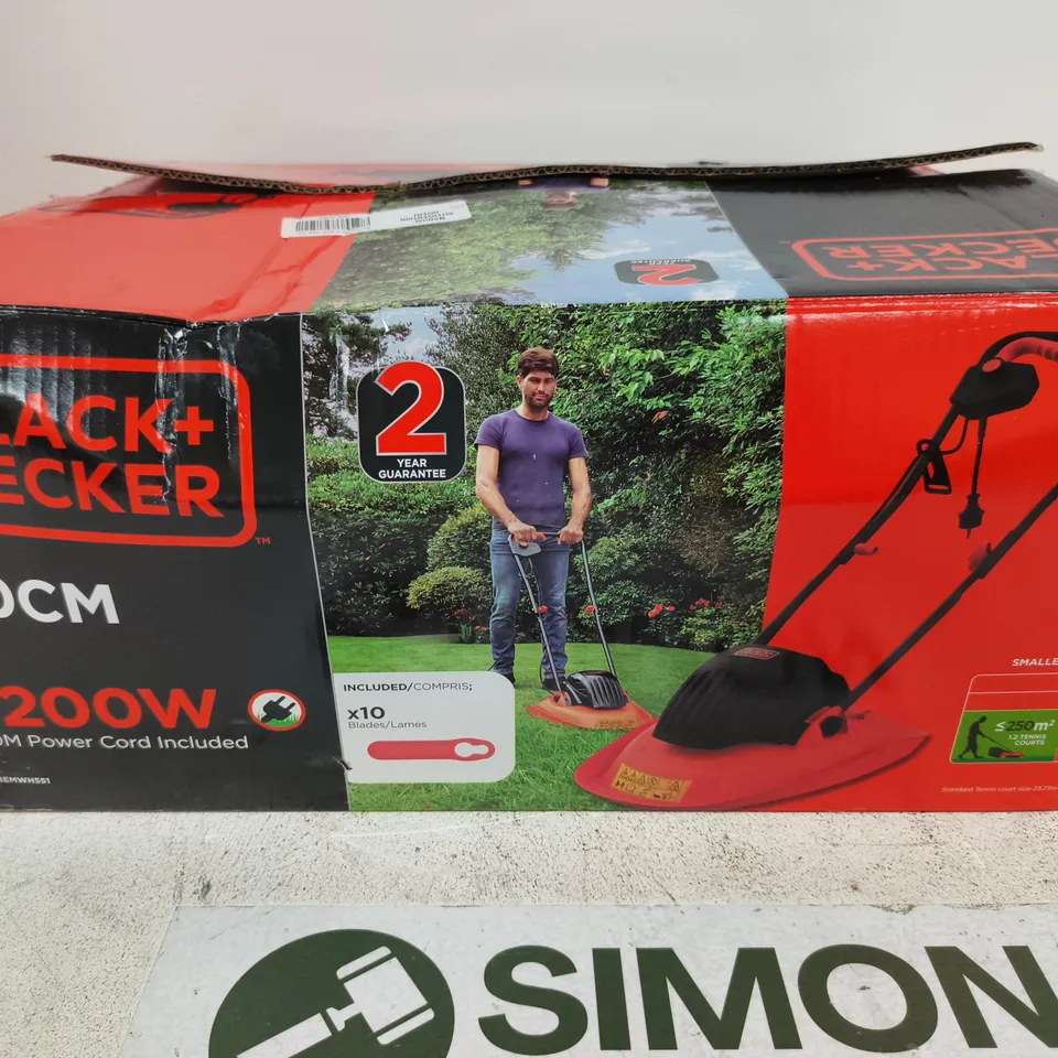 BLACK+DECKER 30CM ELECTRIC LAWN MOWER 1200W – BOXED